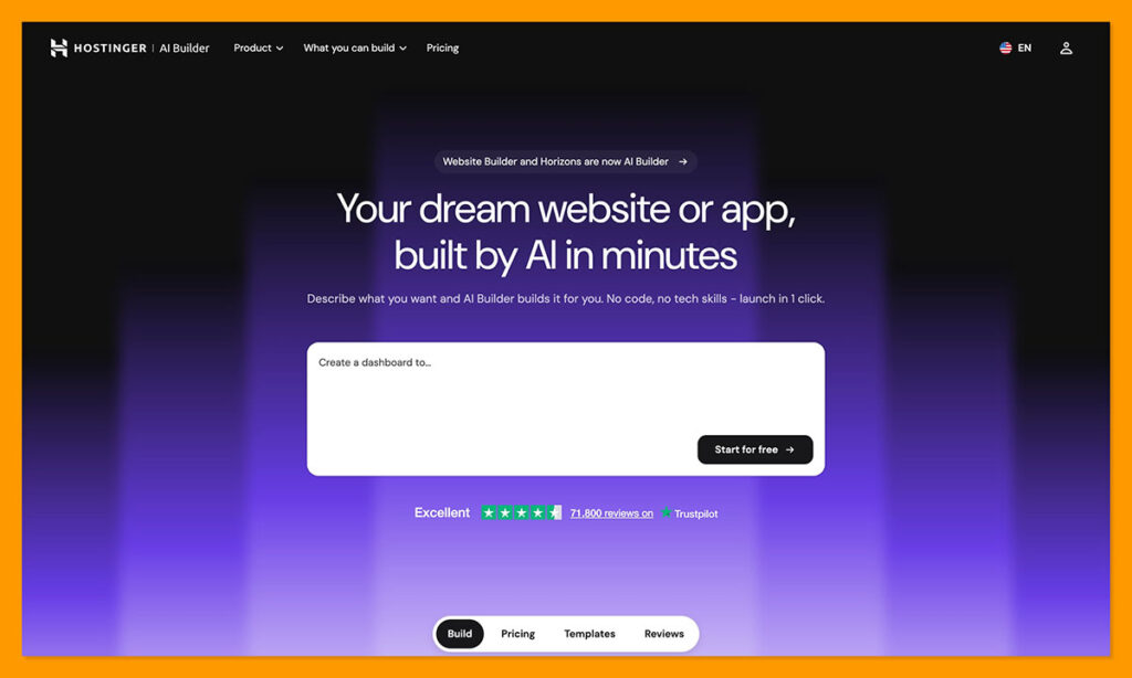 hostinger ai website builder