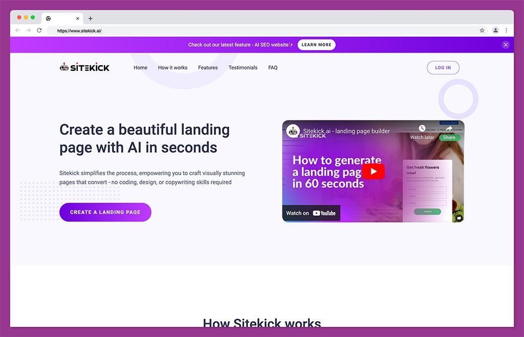 sitekick - best ai website builder