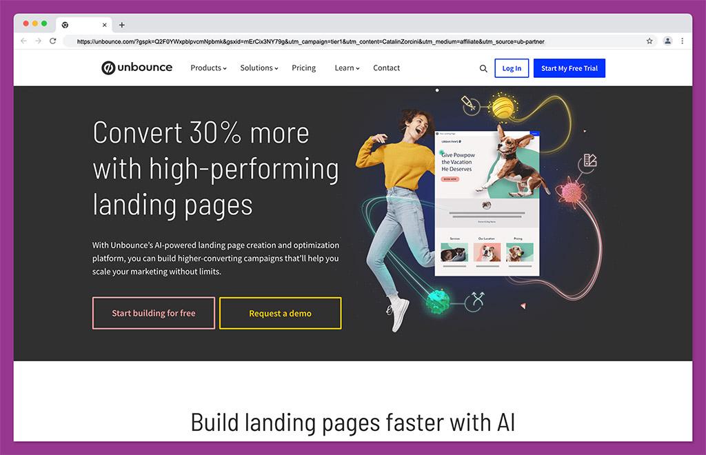 Unbounce - best ai website builder