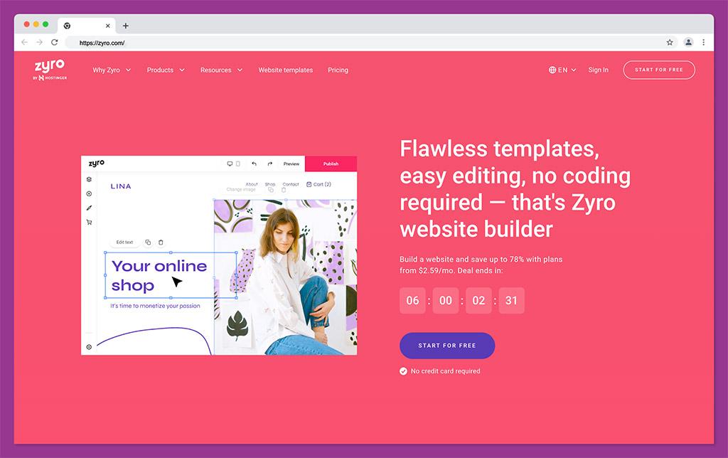 zyro - best ai website builder