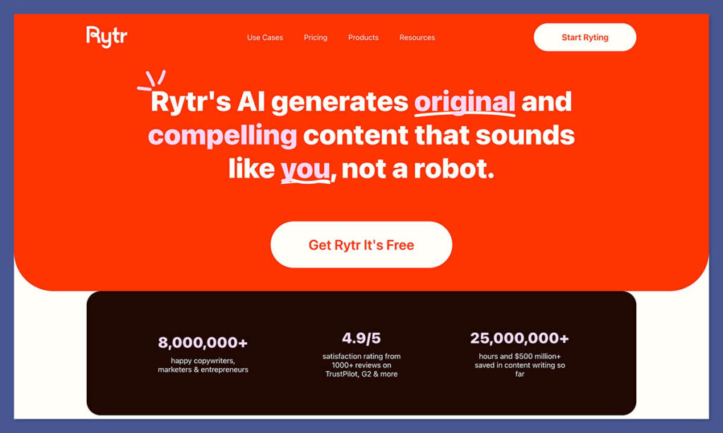 rytr homepage