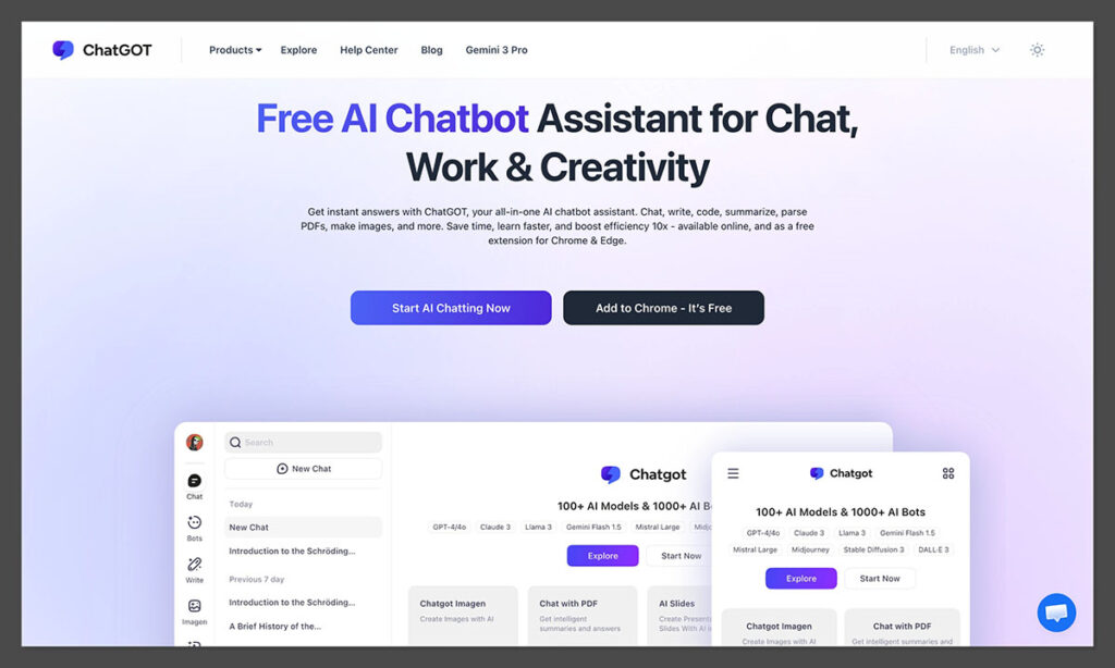 chatgot homepage