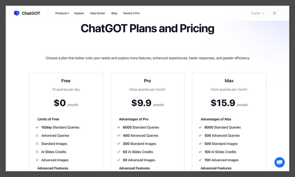 chatgot pricing