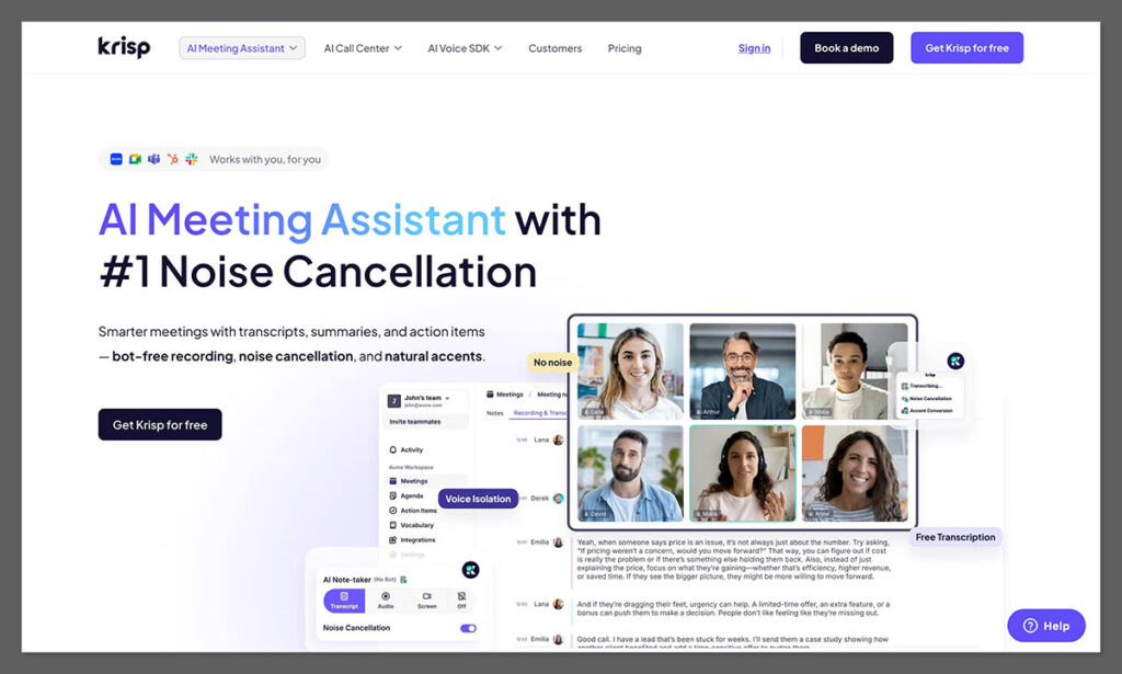 krisp ai homepage
