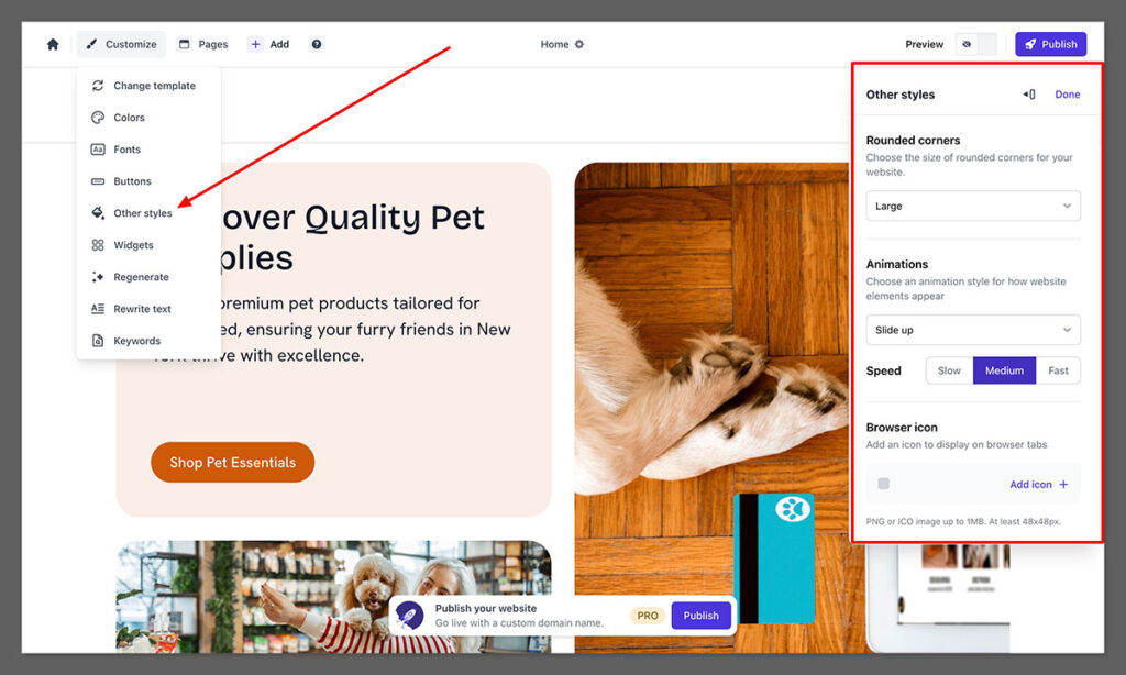 durable ai pet shop example