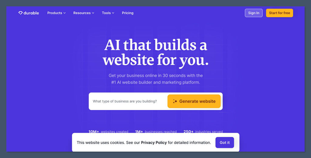 Durable Homepage