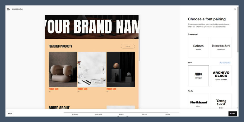 Step 5- Choose Fonts
