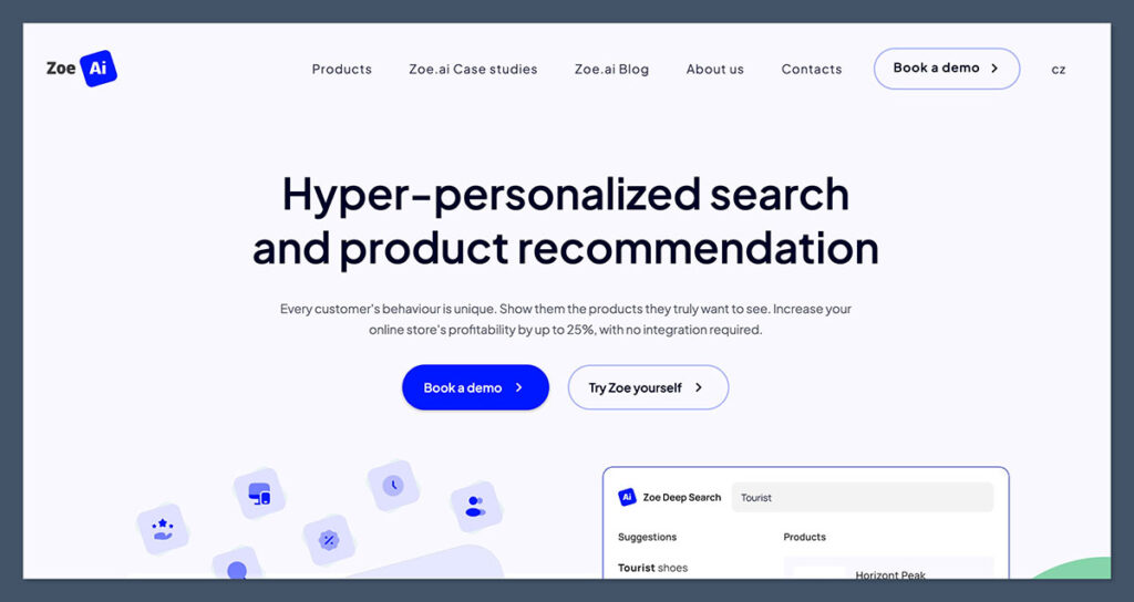 Zoe AI Homepage