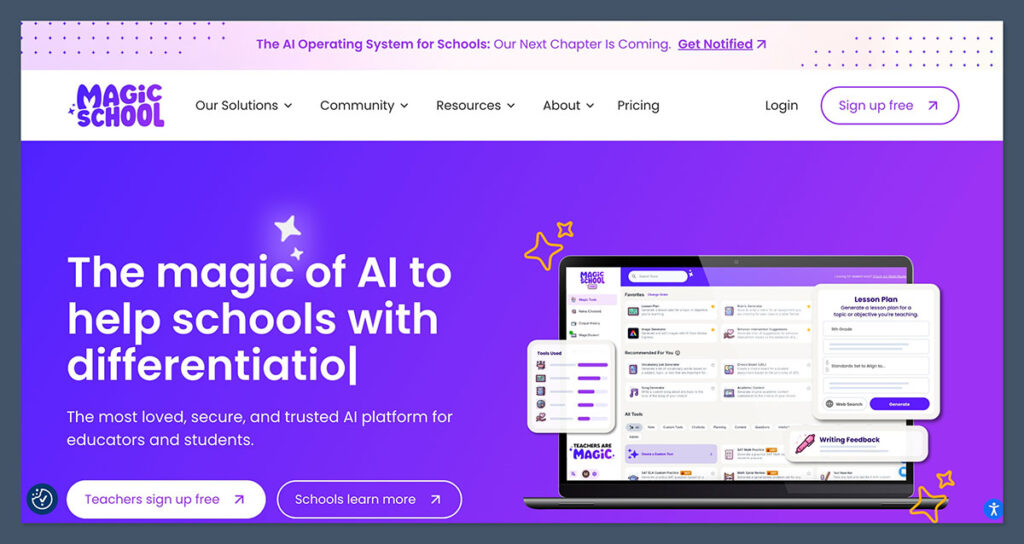 Magic School AI Homepage