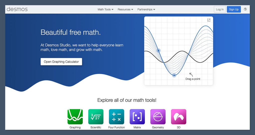 Desmos Homepage