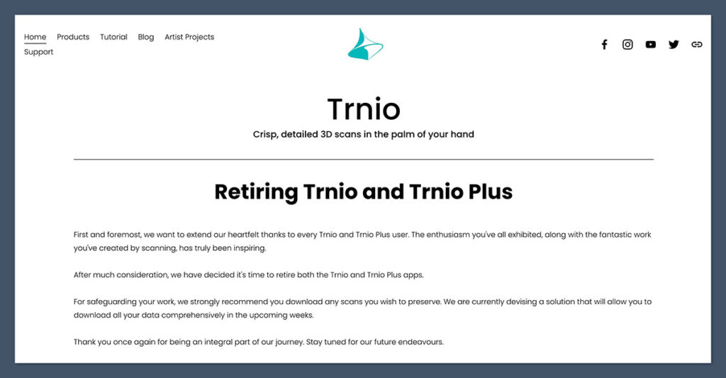 Trnio Homepage