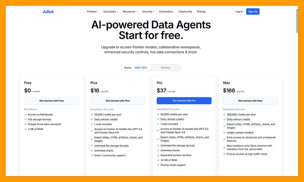 julius ai pricing