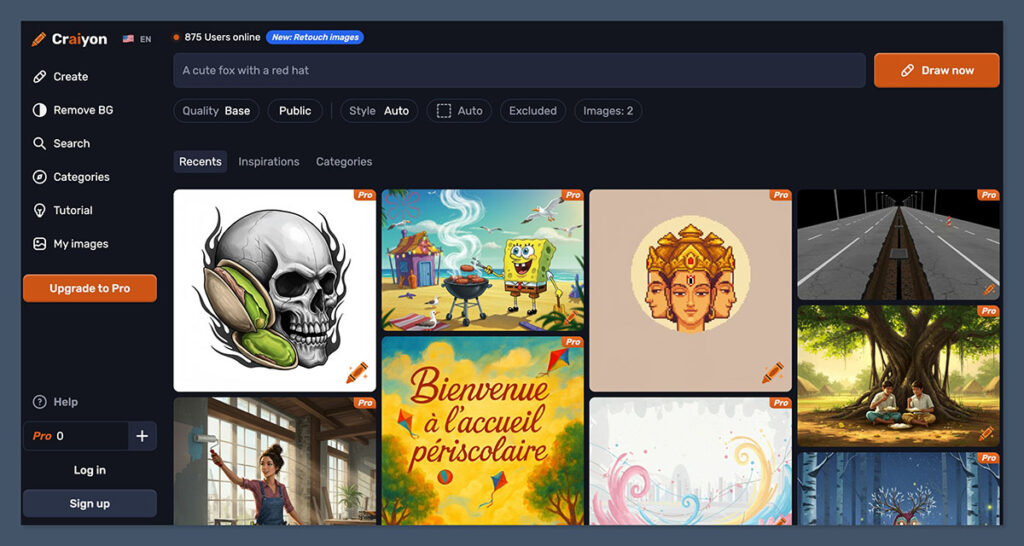Craiyon AI Homepage