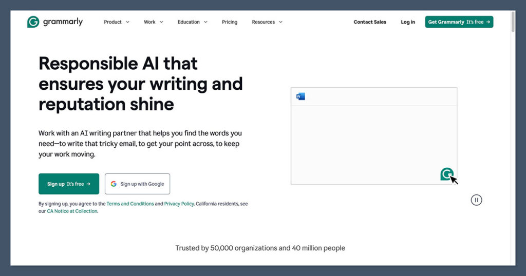 Grammarly Homepage