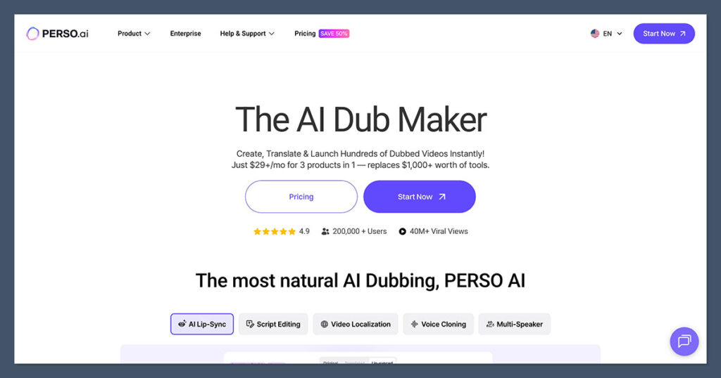 Perso AI Homepage