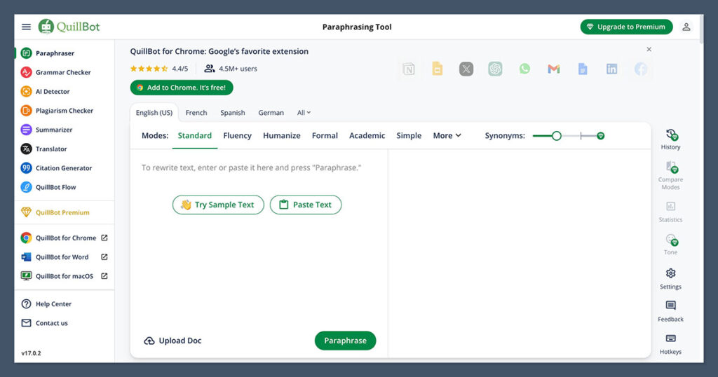 QuillBot Homepage