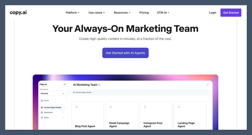 copy ai homepage