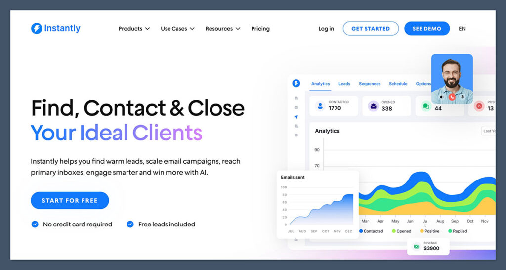 Instantly AI Homepage