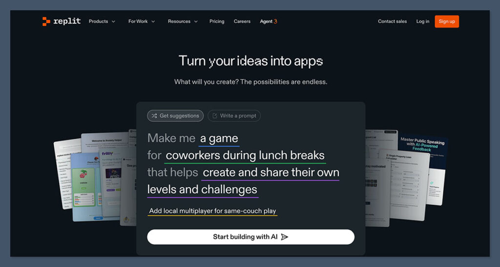 Replit AI Homepage