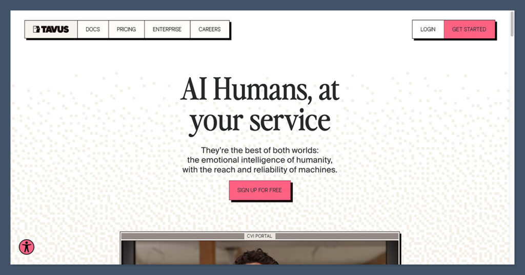 Tavus AI Homepage