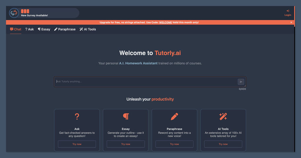 Tutorly-ai Homepage