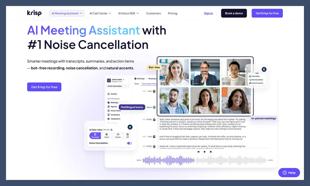 krisp ai homepage