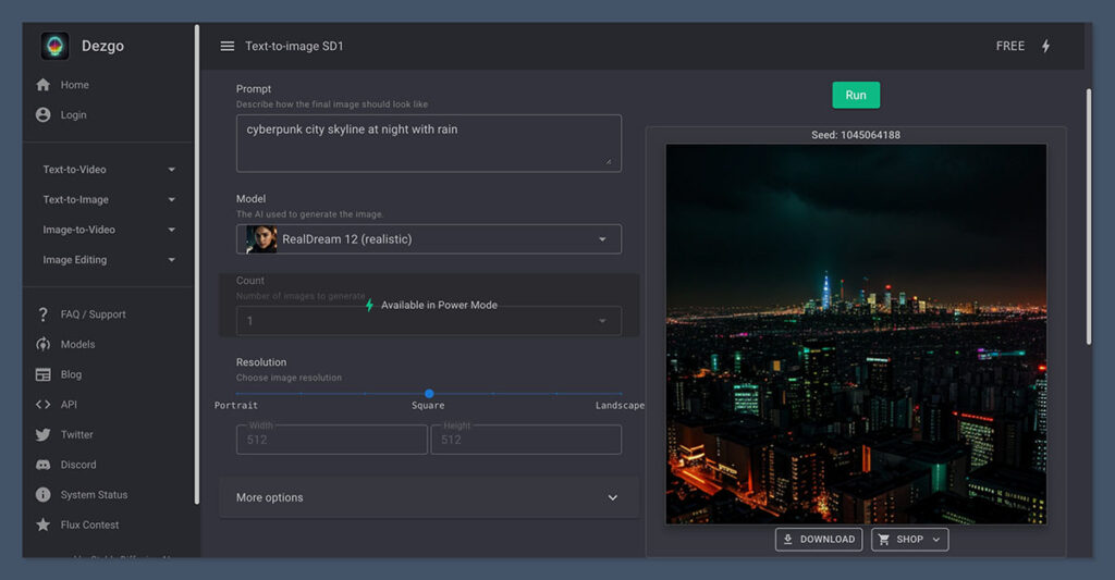 dezgo - cyberpunk city skyline at night with rain