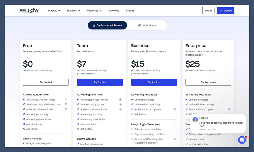 fellow ai pricing
