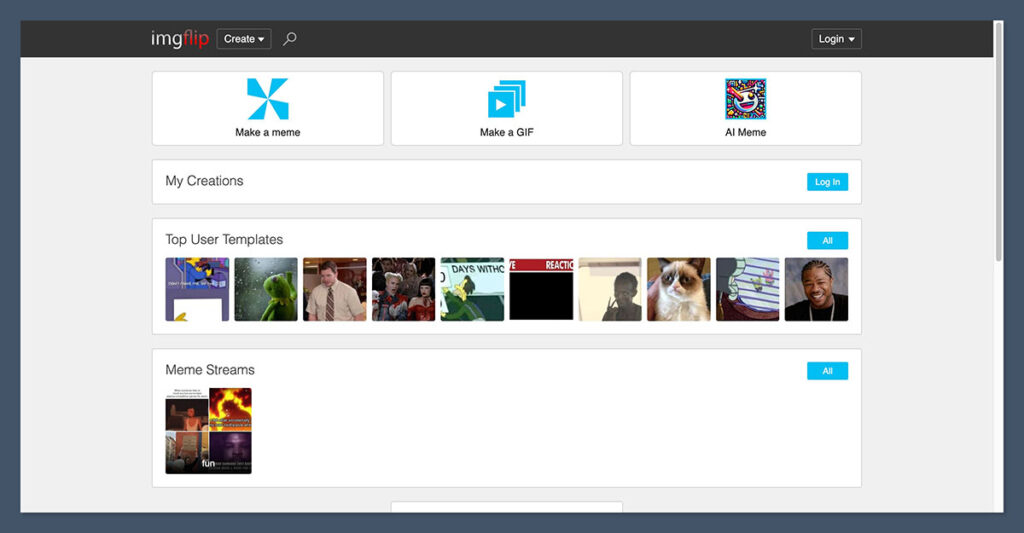 Imgflip homepage