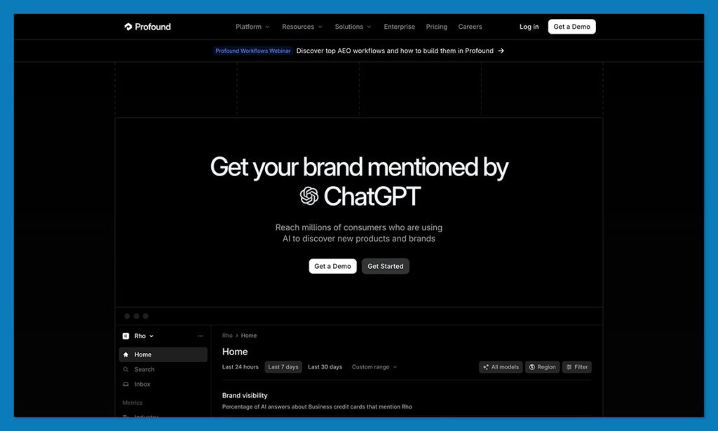 profound ai homepage