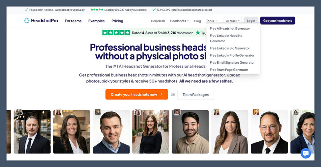 HeadshotPro Homepage
