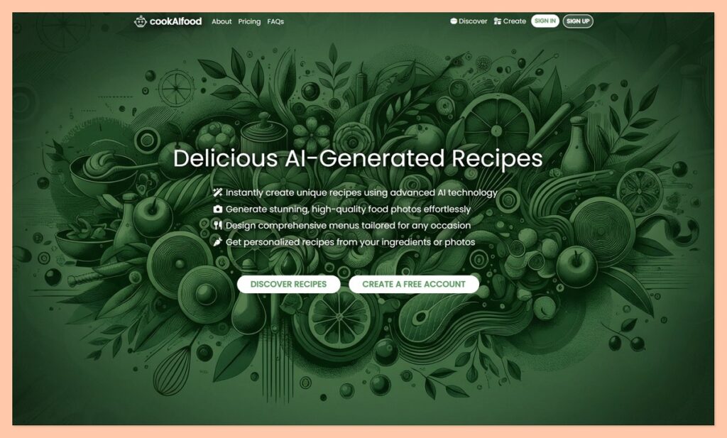 CookAIFood homepage