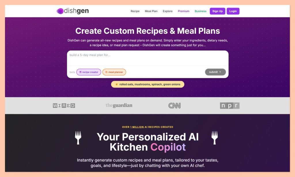 DishGen homepage