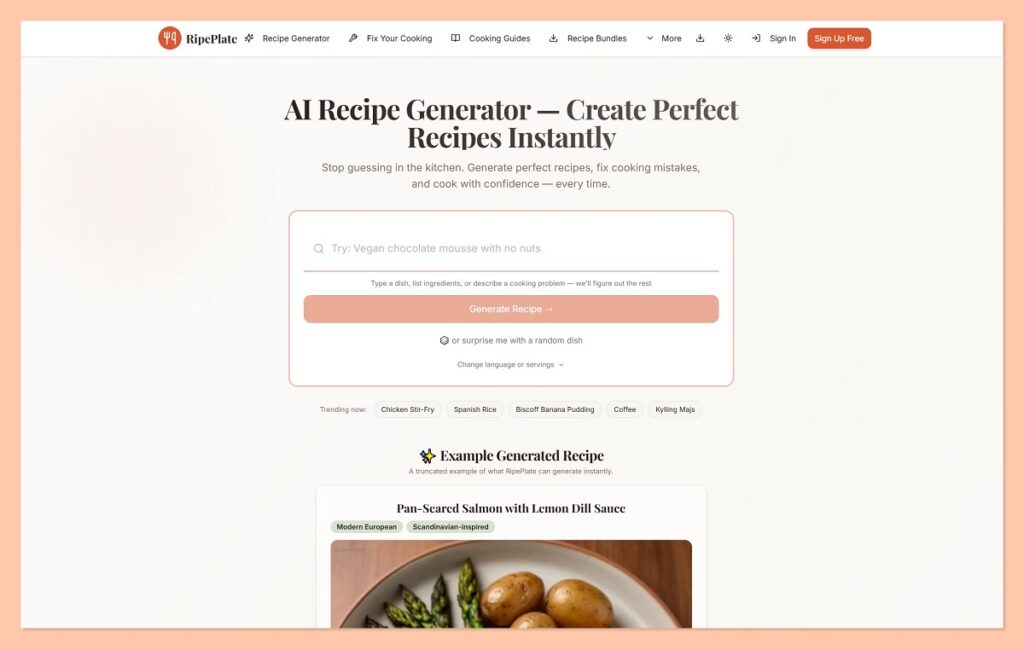 RipePlate homepage