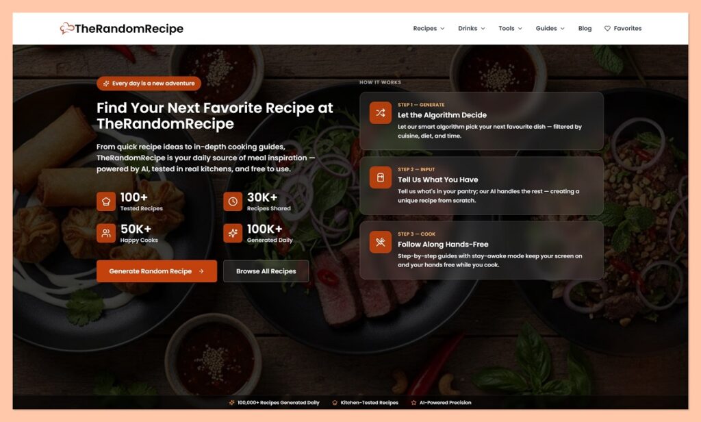 TheRandomRecipe homepage