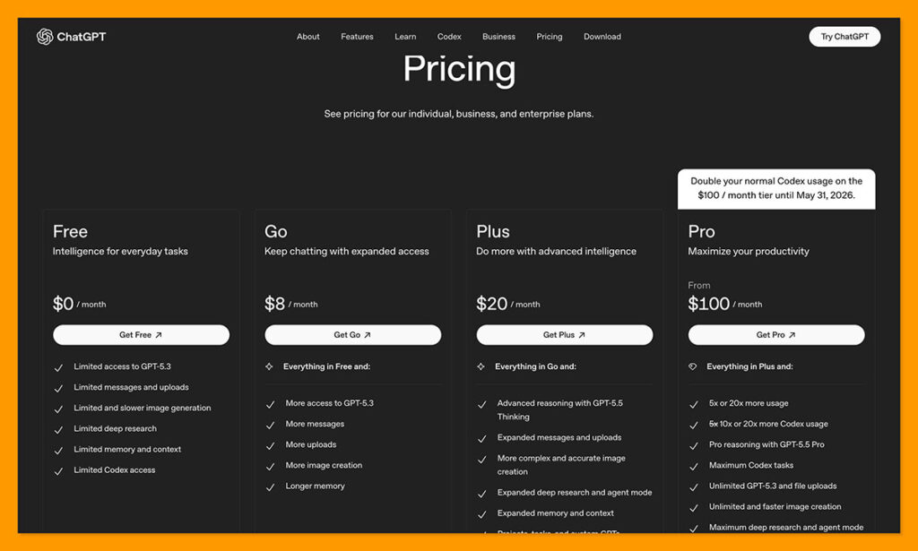 chatgpt pricing plans
