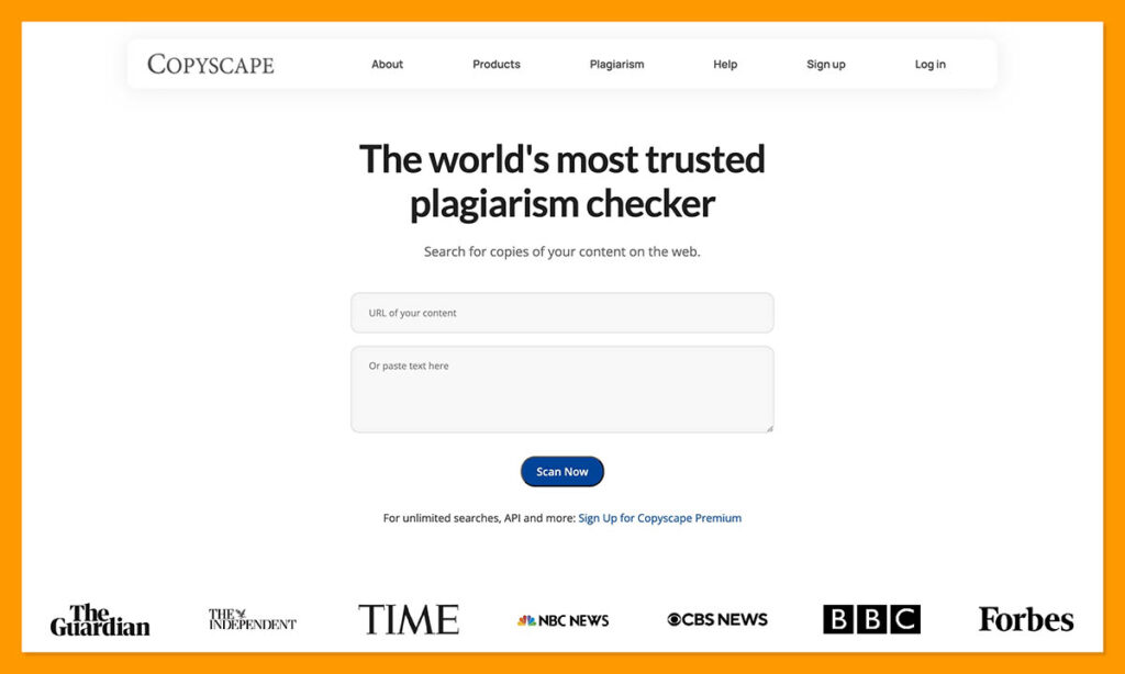 copyscape homepage