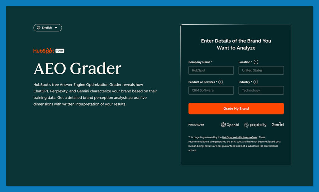 hubspot aeo grader