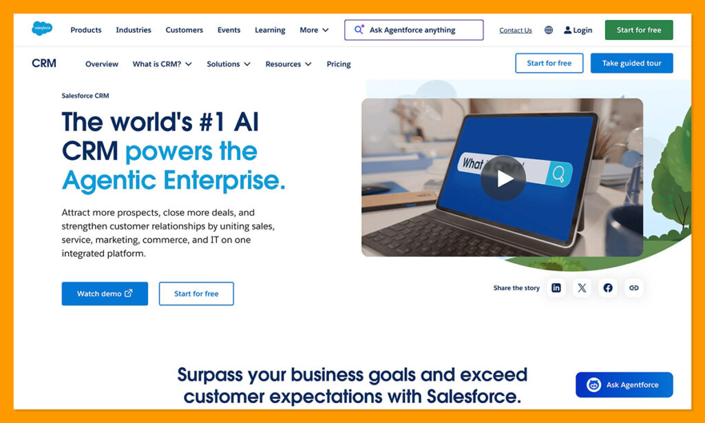 salesforce crm homepage