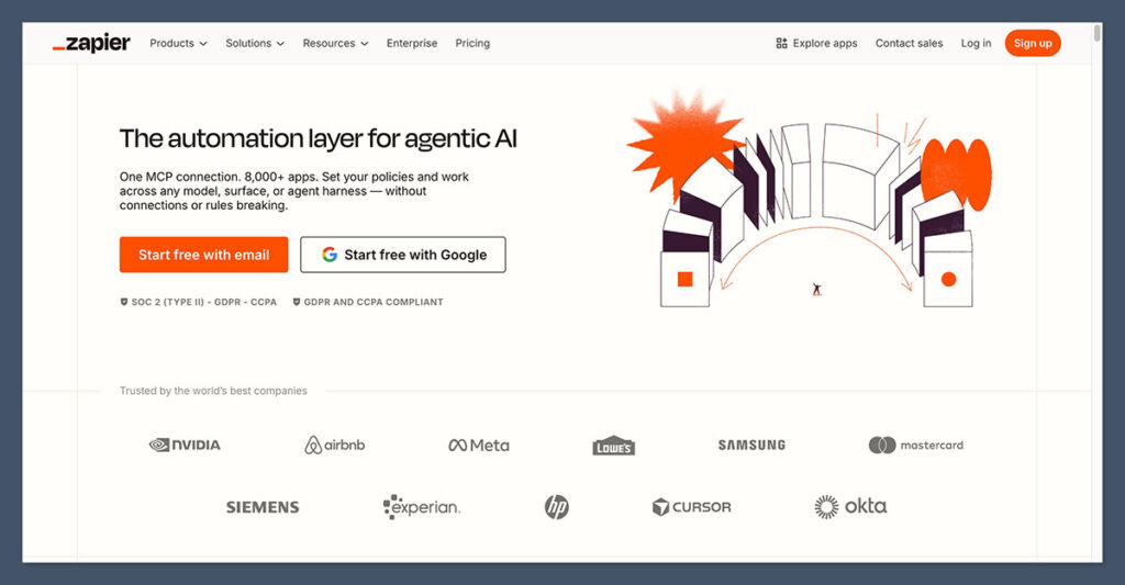 zapier homepage