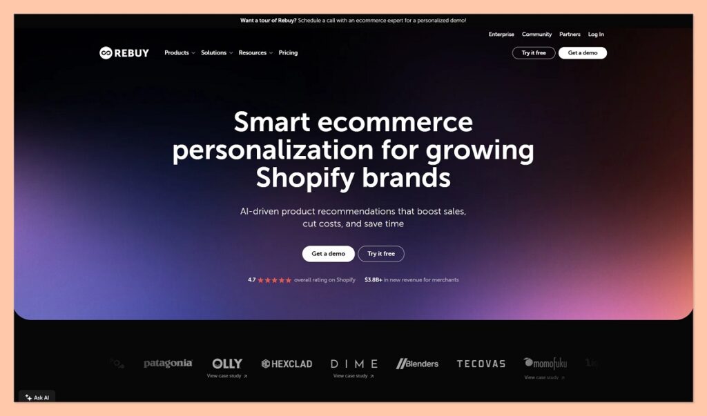 Rebuy homepage