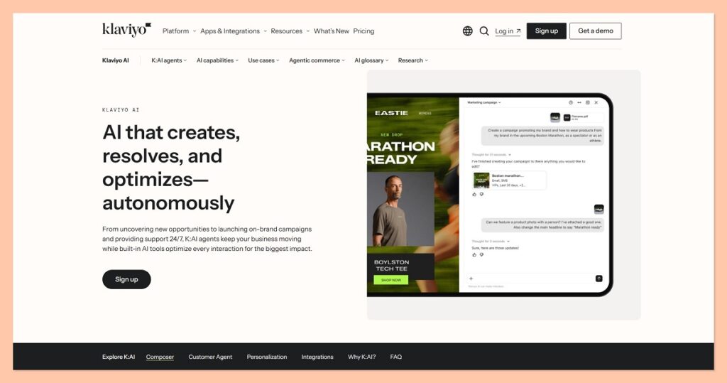 klaviyo ai home page