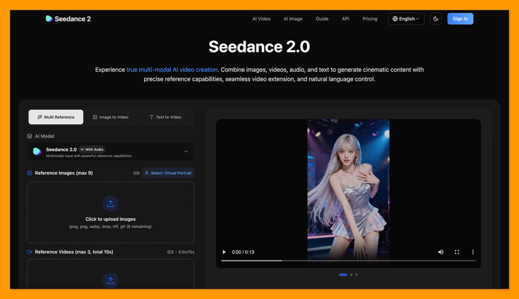 Seedance homepage