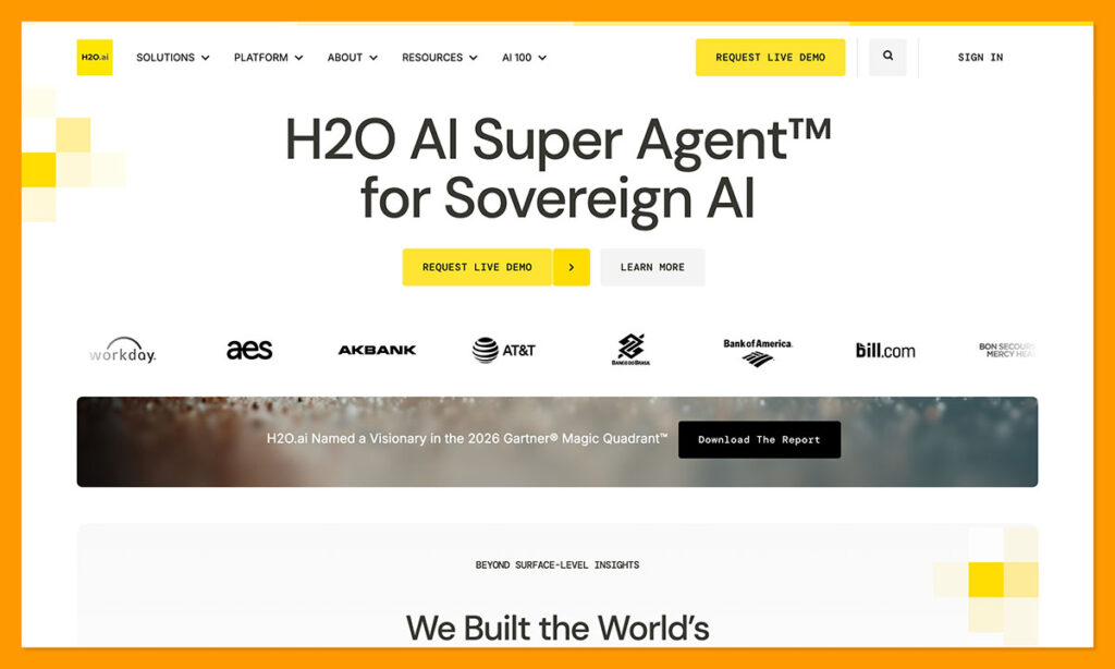 h2o ai homepage