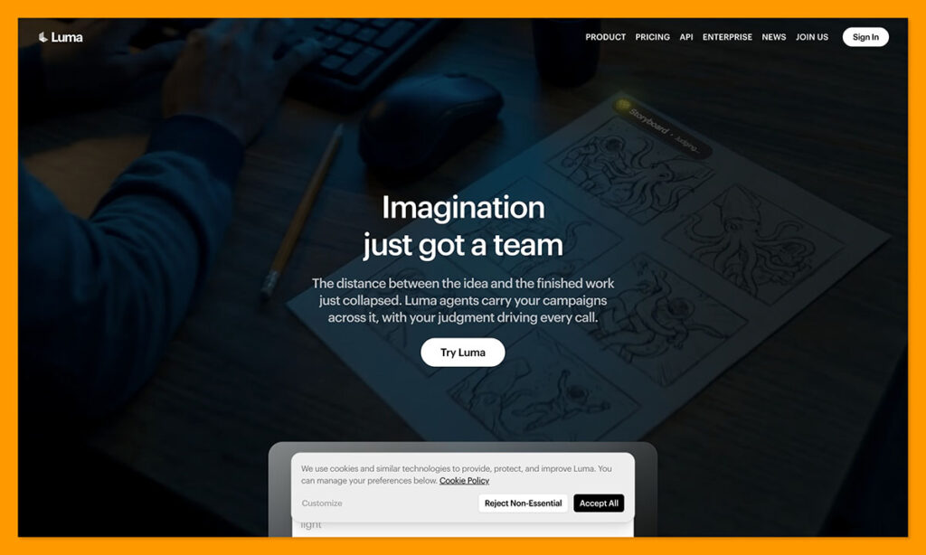 luma ai homepage