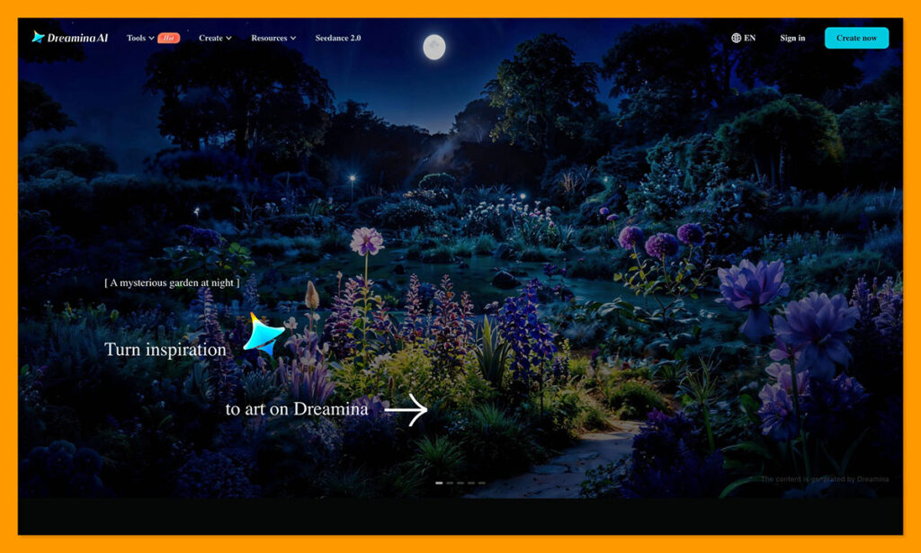 Dreamina homepage