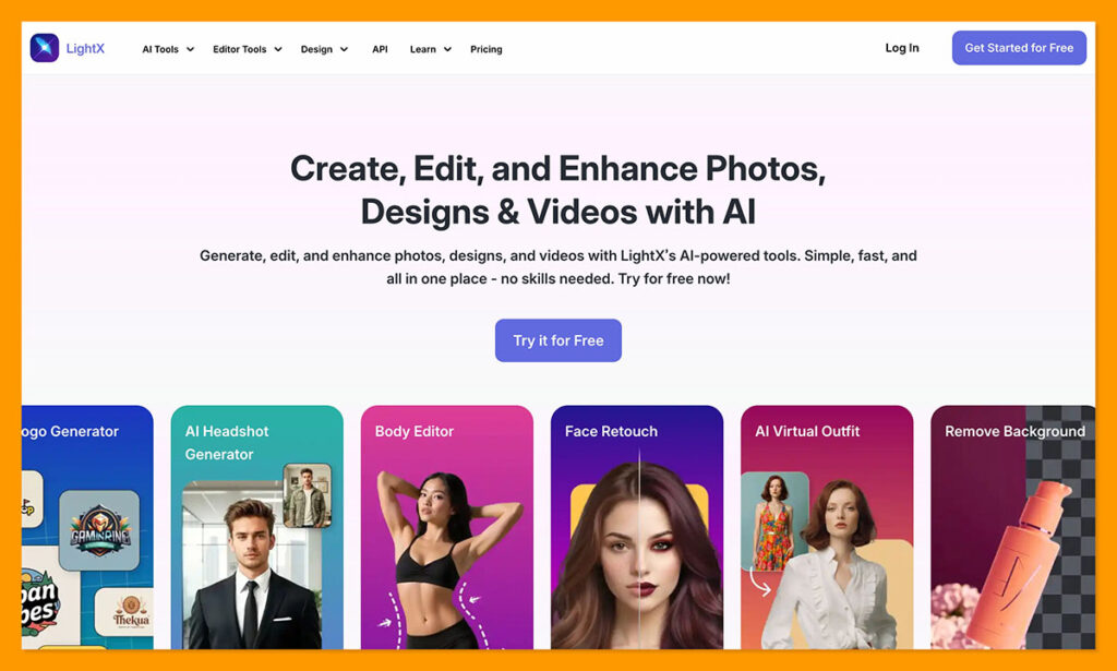 LightX homepage