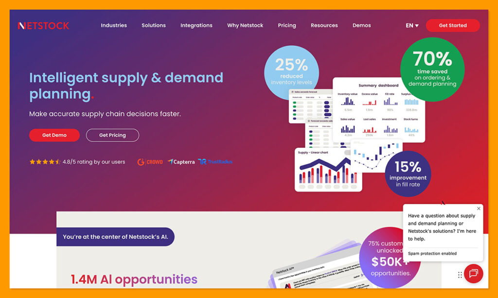Netstock homepage