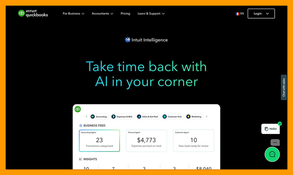 QuickBooks ai homepage