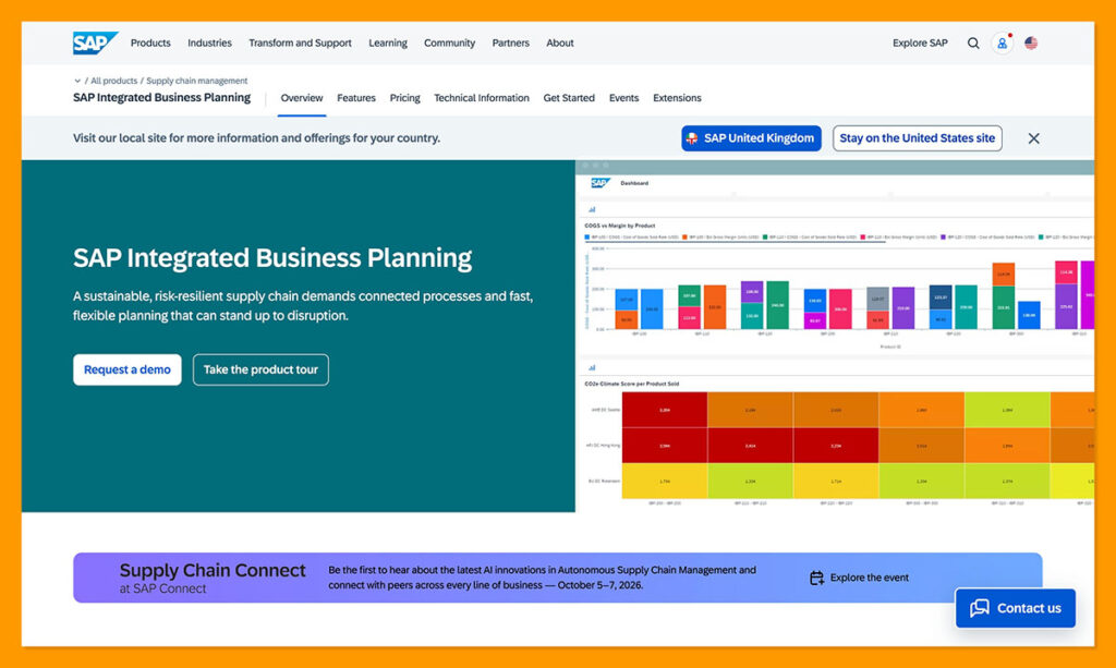 SAP IBP homepage